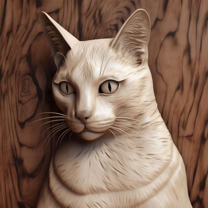 Nature and animals (st Snowshoe cat 1, NATURE_7241) 3D models for cnc